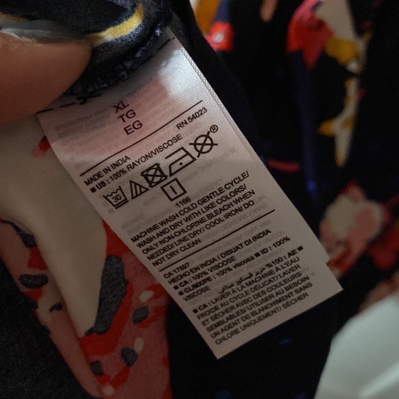 Old Navy Floral Long Sleeve Dress - Navy, Red, Yellow - Picture 6 of 7